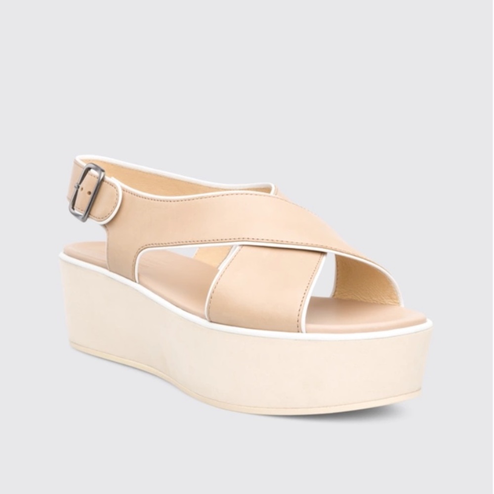 Camper Together x Veronique Branquinho Beige Wedge Heel Sandals